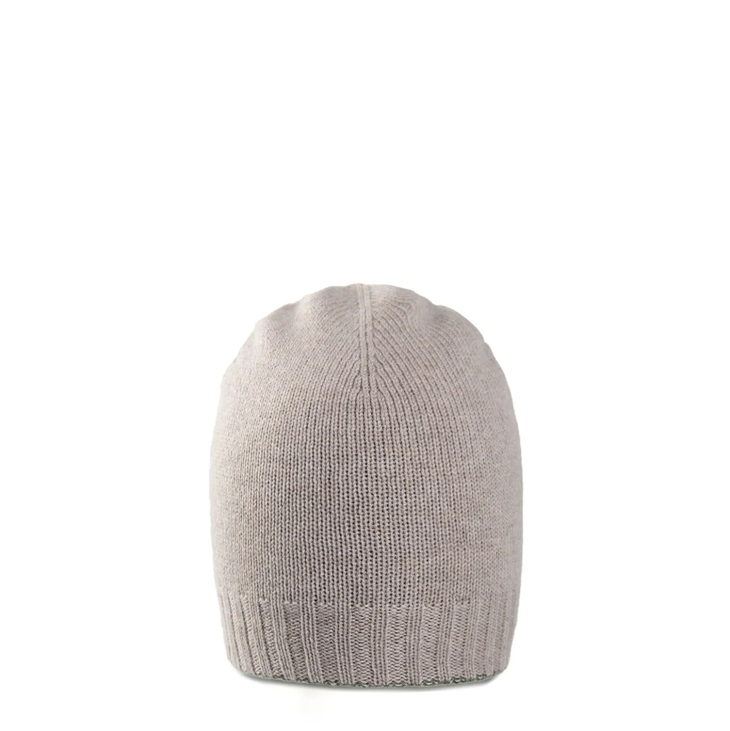 BERRETTO BICOLORE BEIGE E VERDE In cashmere