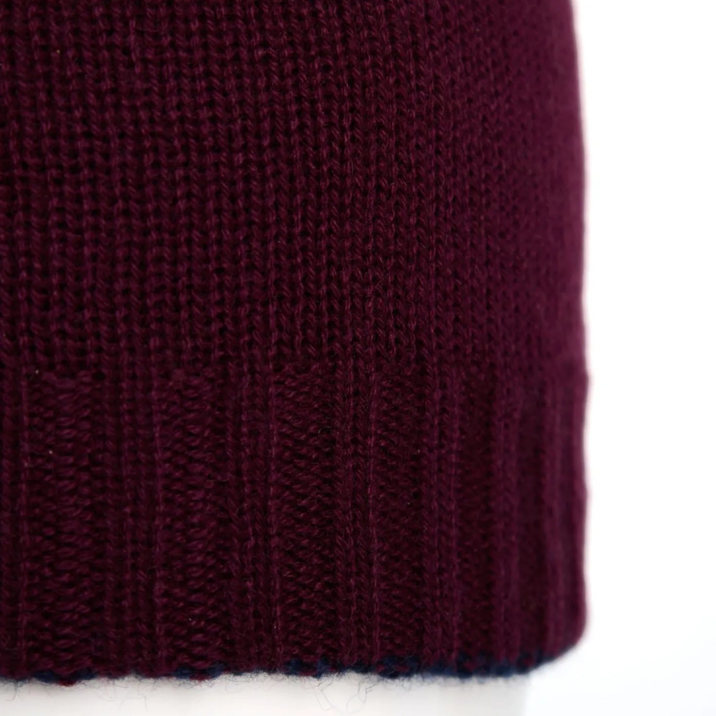 BERRETTO BICOLORE BORDEAUX In cashmere