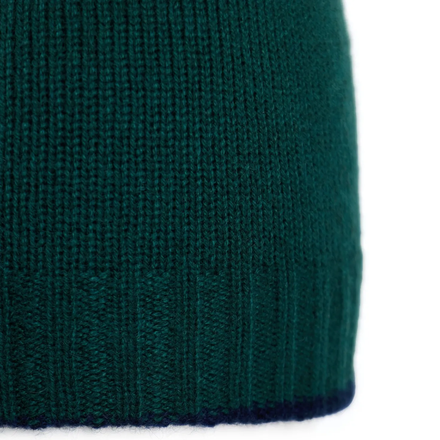 BERRETTO BICOLORE VERDE SCURO E BLU In cashmere