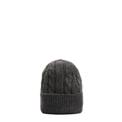 BERRETTO GRIGIO SCURO A trecce in cashmere