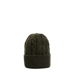 BERRETTO VERDE SCURO A trecce in cashmere