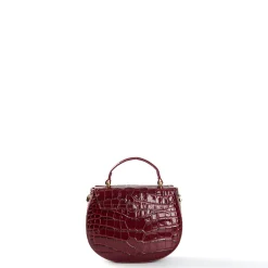 BORSA MINI CLEO BORDEUAUX Stampa coccodrillo