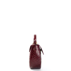 BORSA MINI CLEO BORDEUAUX Stampa coccodrillo