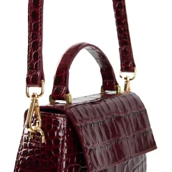 BORSA MINI CLEO BORDEUAUX Stampa coccodrillo