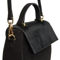 BORSA MINI CLEO NERA In camoscio e cavallino