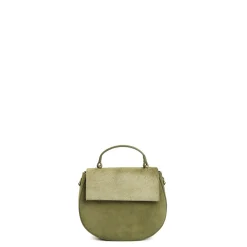 BORSA MINI CLEO VERDE OLIVA In camoscio e cavallino