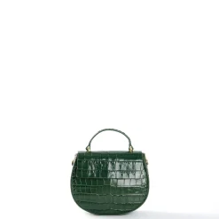 BORSA MINI CLEO VERDE Stampa coccodrillo