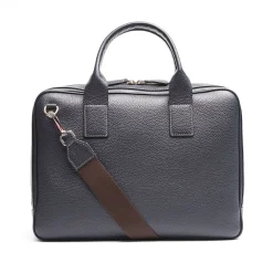 BORSA PORTA PC BLU In pelle martellata