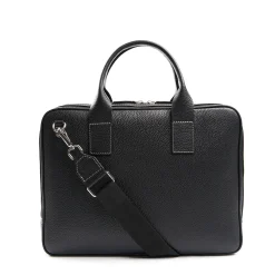 BORSA PORTA PC NERA In pelle martellata