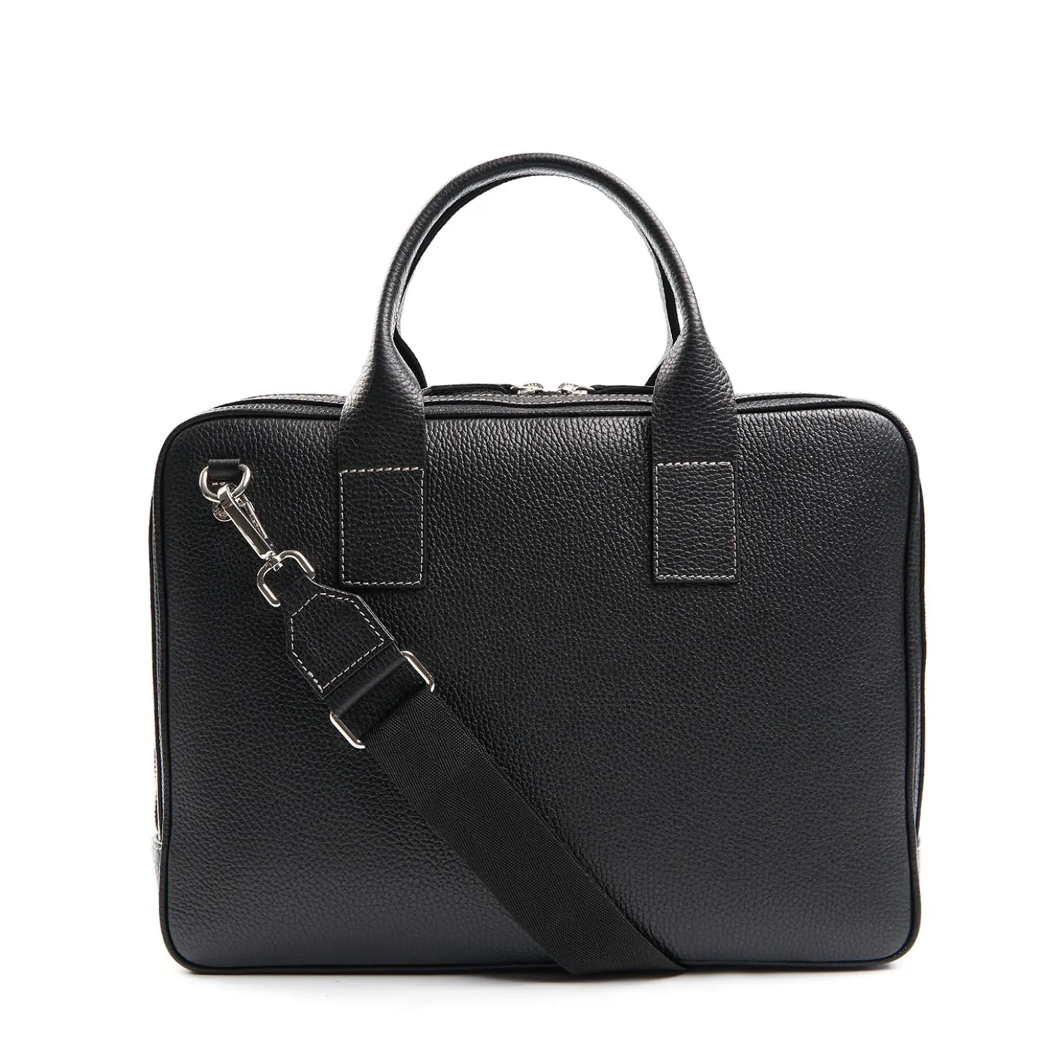 BORSA PORTA PC NERA In pelle martellata
