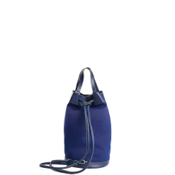 BORSONE GIAN MIDI BLU SCURO In tela e pelle