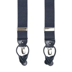 BRETELLE EM BLU Micro pois bianco