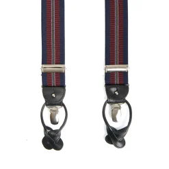 BRETELLE EM BLU SCURO E BORDEAUX Rigata