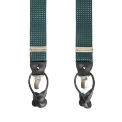 BRETELLE EM VERDE SCURO Micro pois bianco