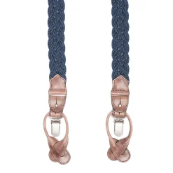 BRETELLE INTRECCIATE BLU In cotone