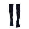 CALZE LUNGHE BLU SCURO IN COTONE Microfantasia fiore