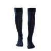 CALZE LUNGHE BLU SCURO IN COTONE Microfantasia fiore