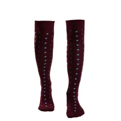 CALZE LUNGHE BORDEAUX IN COTONE Microfantasia fiore