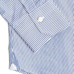 CAMICIA CLASSICA A RIGHE BIANCO E BLU SLIM In cotone popeline