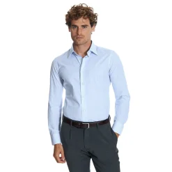 CAMICIA CLASSICA DOPPIA RIGA SLIM In cotone popeline