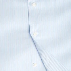 CAMICIA CLASSICA RIGHE BIANCO E AZZURRO REGULAR In cotone popeline