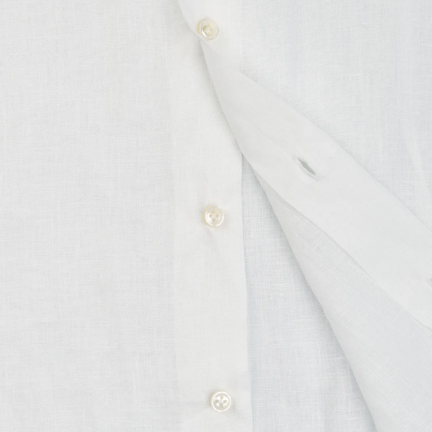 CAMICIA IN LINO BIANCA Con bottoni in madreperla
