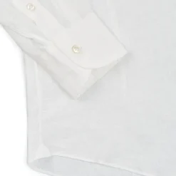 CAMICIA IN LINO BIANCA Con bottoni in madreperla