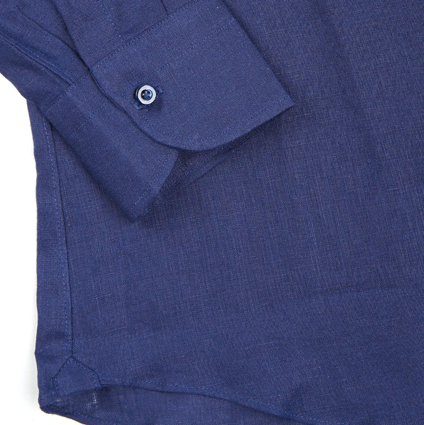 CAMICIA IN LINO BLU NOTTE Con bottoni in madreperla