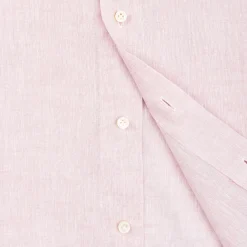 CAMICIA IN LINO LILLA Con bottoni in madreperla
