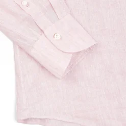 CAMICIA IN LINO LILLA Con bottoni in madreperla