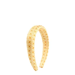 CERCHIETTO IN TWILL DI SETA GIALLO Microfantasia fiore