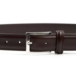 CINTURA CLASSICA COLOR TESTA MORO In pelle 30 mm