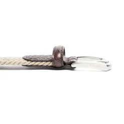 CINTURA ELASTICA BEIGE Con finiture in coccodrillo