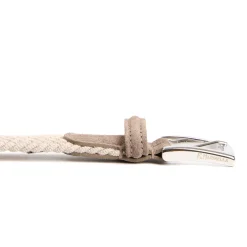 CINTURA INTRECCIATA IN LANA BEIGE Con finiture in camoscio