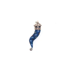 CORNETTO BLU In seta e argento