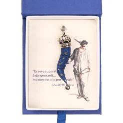 CORNETTO BLU In seta e argento