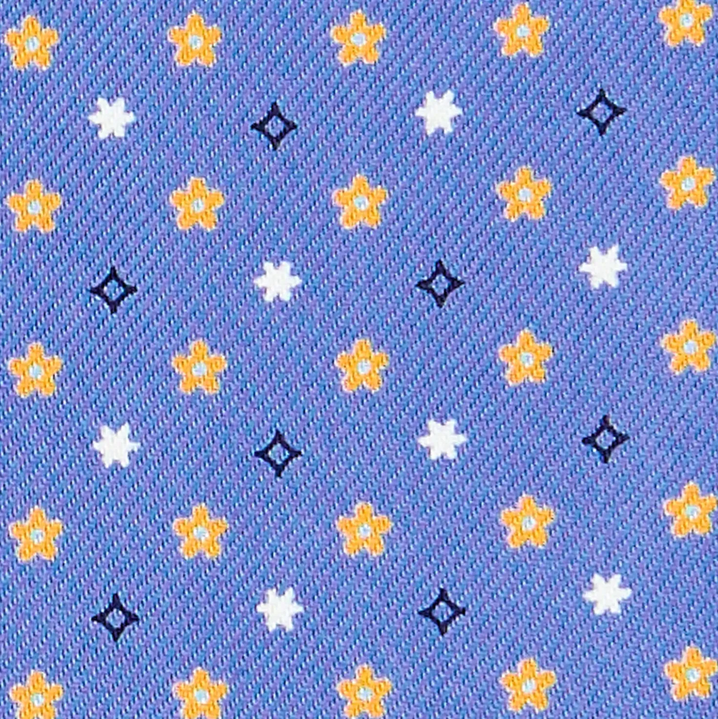 CRAVATTA ASCOT IN SETA AZZURRO POLVERE Microfantasia fiore
