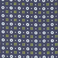 CRAVATTA ASCOT IN SETA BLU SCURO Microfantasia fiore