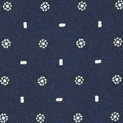 CRAVATTA ASCOT IN SETA BLU SCURO Microfantasia fiore