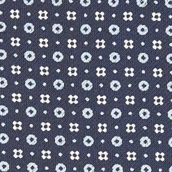 CRAVATTA ASCOT IN SETA BLU SCURO Microfantasia fiore