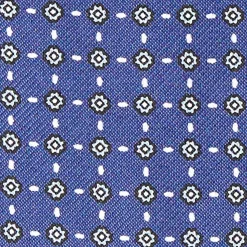 CRAVATTA ASCOT IN SETA BLU Microfantasia fiore