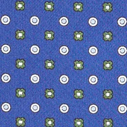 CRAVATTA ASCOT IN SETA BLU Microfantasia fiore
