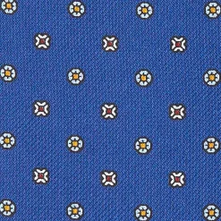 CRAVATTA ASCOT IN SETA BLU Microfantasia fiore