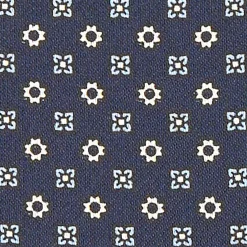CRAVATTA ASCOT IN SETA BLU SCURO Microfantasia fiore