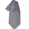 CRAVATTA ASCOT IN SETA GRIGIO SCURO Microfantasia fiore