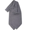 CRAVATTA ASCOT IN SETA GRIGIO SCURO Microfantasia fiore