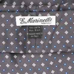 CRAVATTA ASCOT IN SETA GRIGIO SCURO Microfantasia fiore