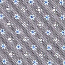 CRAVATTA ASCOT IN SETA GRIGIO SCURO Microfantasia fiore