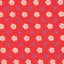 CRAVATTA ASCOT IN SETA ROSSA Microfantasia fiore