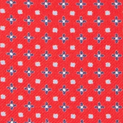 CRAVATTA ASCOT IN SETA ROSSO Microfantasia fiore